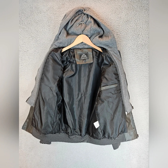 Magcomsen Jacket Men Sz S Black PU faux Leather Moto Removable Hood High-quality - Picture 10 of 14